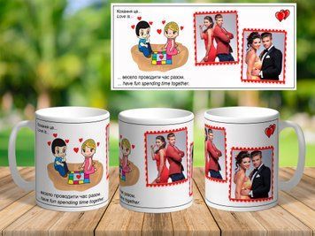 Чашки для закоханих Love is Подарунок на День Закоханих Річниця весілля 7000 фото
