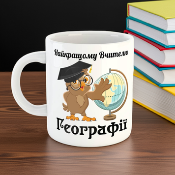 Чашка з написом для вчителя географії Кружки з принтами на подарунок 7272-ч фото