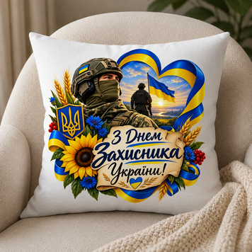 Подушка з принтом до Дня Захисника України 2718 фото